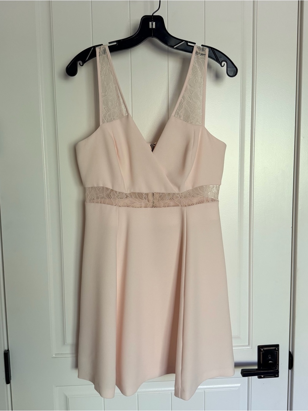 BCBGeneration Pale Blush Pink Lace-Trim Mini Dress